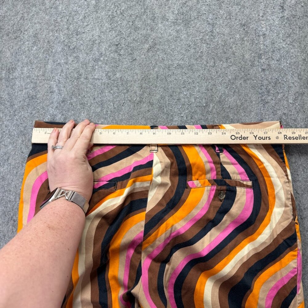 Loudmouth Golf Shorts Men 38 Brown Pink Orange Retro 70's Squiggle Stripes - Picture 8 of 13